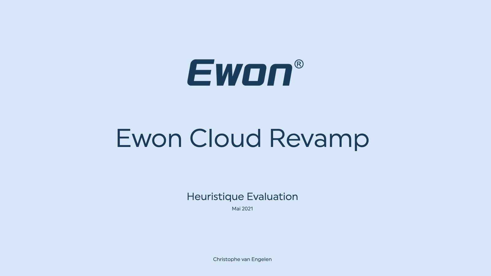 Page of the Ewon Cloud Revamp heuristic evaluation. Use the reader controls to browse the document.