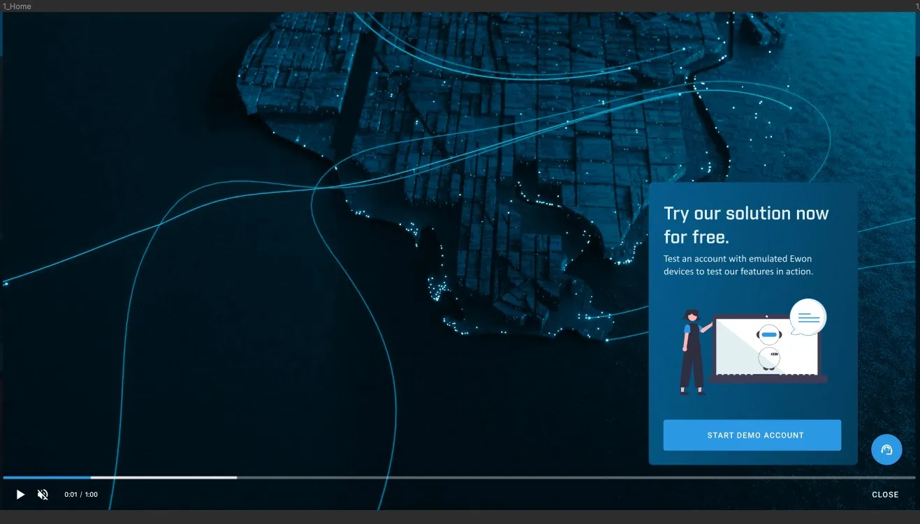 Screen of the demo account with emulated devices.